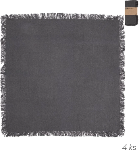 Bawełniane serwetki szare 45 × 45 cm (4 szt.)