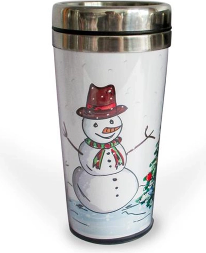 Kubek termiczny Bałwanek 450 ml z antypoślizgowym dnem