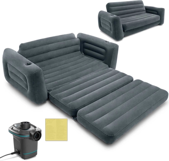 Nadmuchiwana rozkładana sofa Intex 2 w 1 z pompką elektryczną