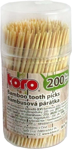 Bambusowe wykałaczki w dozowniku 200 szt.