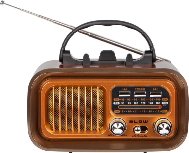 przenośne retro radio AM/FM z ładowaniem solarnym i Bluetooth