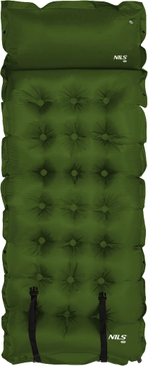 Samopompująca karimata NILS Camp z poduszką, ciemnozielona
