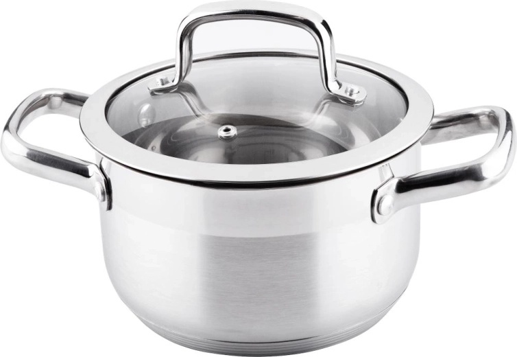 Lamart Prestige stalowy garnek z pokrywką szklaną 2,5 l