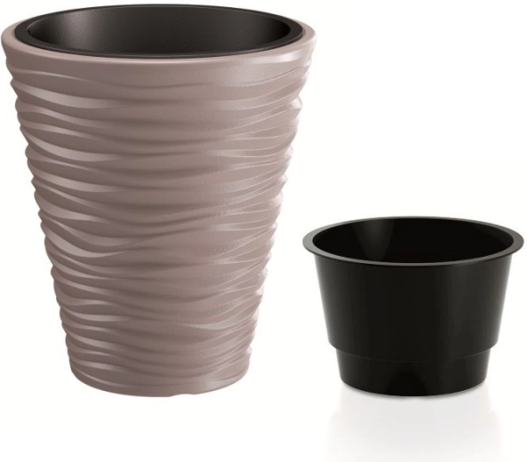 Donica Prosperplast Sand z wkładem 34,5 cm mocca