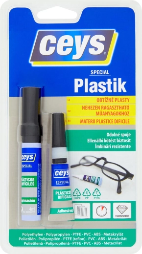 Klej do trudno klejących się tworzyw sztucznych 3 g + 2 ml / 4 ml CEYS