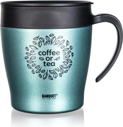 Kubek termiczny podróżny 330 ml BANQUET Tazza zielono‑szary