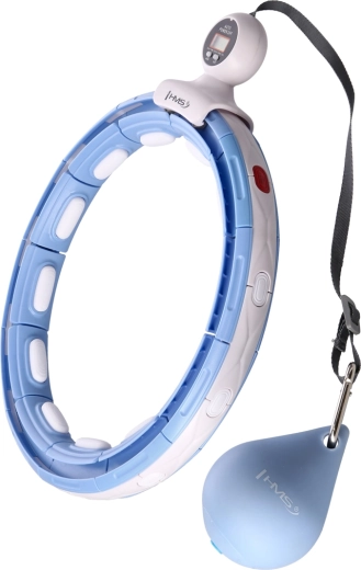 Masażowy hula hoop z obciążnikiem i licznikiem HMS HHM15, niebieski
