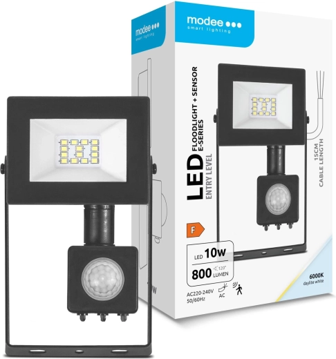 Modee reflektor LED E‑series z czujnikiem 10 W, 120°, 800 lm, zimna biel