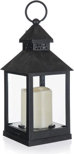 Solarny lampion LED czarny 10 × 10 × 23 cm