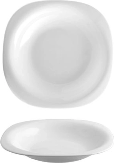 Kwadratowy talerz do zupy Boreal 22 × 22 cm z opalowego szkła