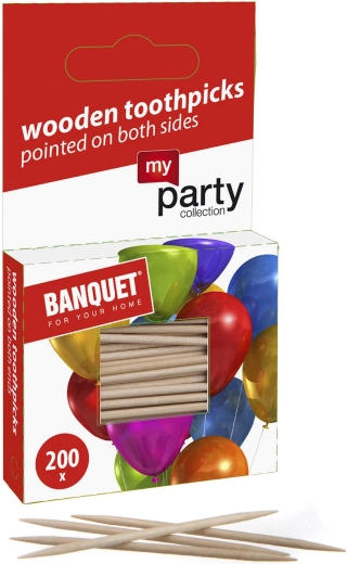 My Party drewniane obustronnie zaostrzone wykałaczki 200 szt.