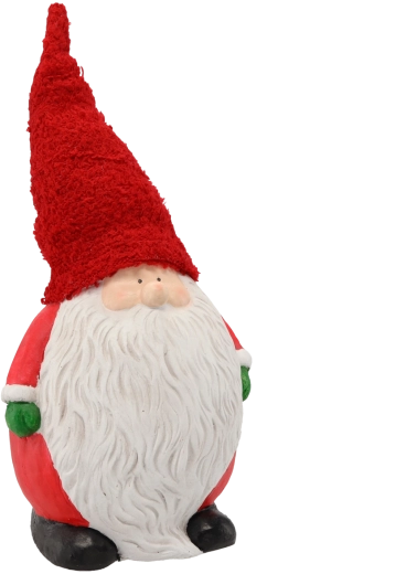 Świąteczny ceramiczny skrzat z czerwoną czapką 24 × 20,5 × 29/37 cm