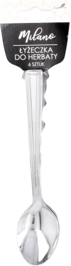 Zestaw łyżeczek do herbaty Milano – 6 sztuk ze stali nierdzewnej