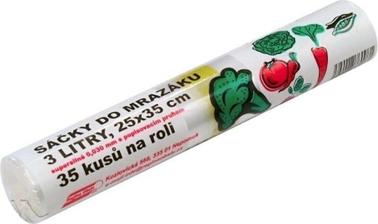 Woreczki do zamrażarki z paskiem do opisu 3 l, ekstra grube (35 szt.)