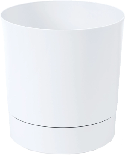 Doniczka z podstawką AURA 28 cm biała