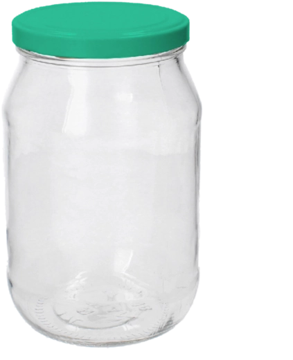 Szklany pojemnik 1700 ml z szerokim otworem i wieczkiem 100 mm