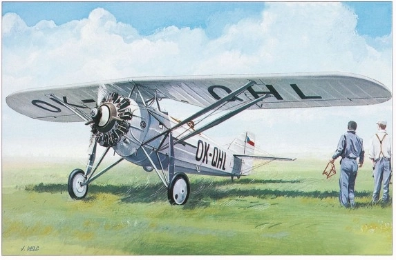 Model Morane Saulnier MS 230 9,4x14,6 cm w pudełku 25x14,5x4,5 cm