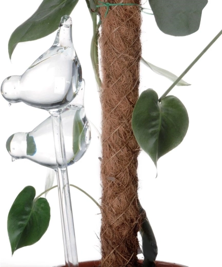 Szklane samonawadniające kule do doniczek – ptaszki, 2 szt.