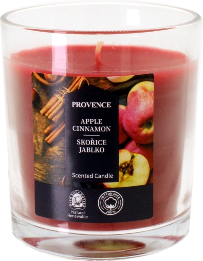 Świeca zapachowa w szkle Cynamon i jabłko 7 × 8 cm