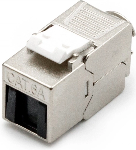 Moduł Keystone RJ45 cat.6A ekranowany, beznarzędziowy, z osłoną przeciwkurzową - 1 sztuka