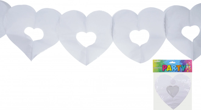 Girlanda biała serca 3 m