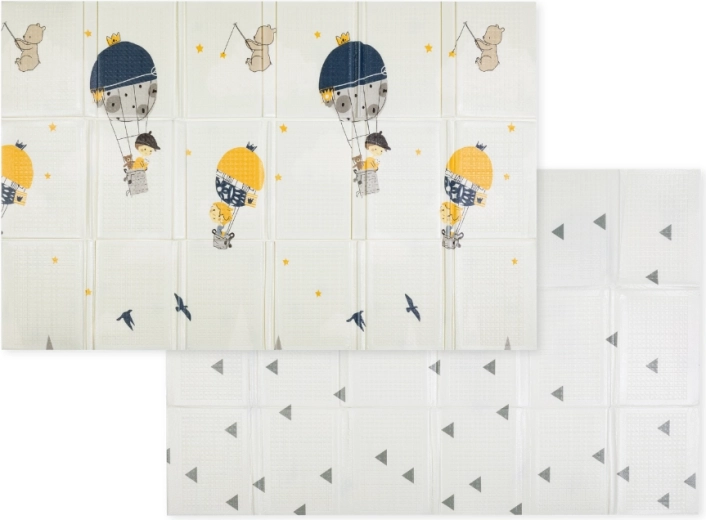 Petite&Mars składana mata do zabawy Campy L 130 × 200 cm mountains & triangles