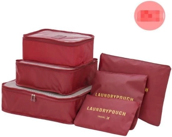 Zestaw podróżnych organizerów do walizki i szafy – jasnoróżowy