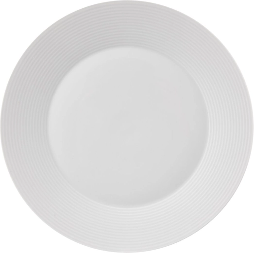 Porcelanowy płytki talerz obiadowy Mona z subtelną linią 27 cm
