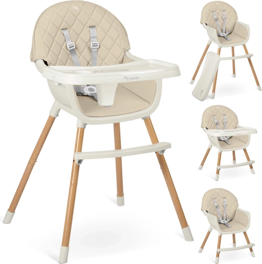 Krzesełko do karmienia NUKIDO Lilo beżowe