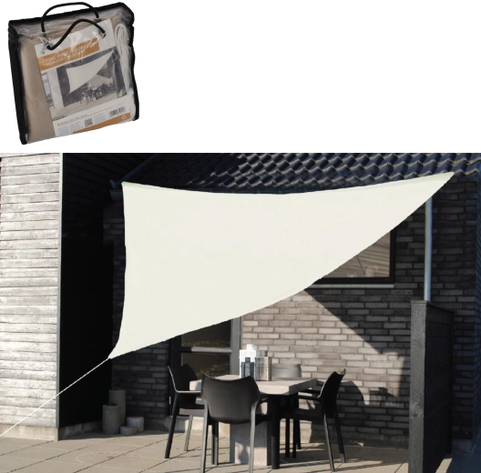 Trójkątna plachta cieniująca beżowa 3,6 m