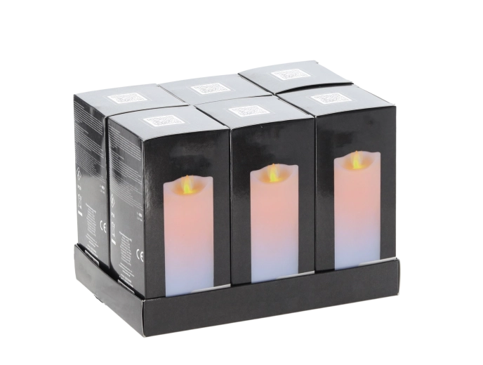 LED świeca z ruchomym płomieniem 7 × 15 cm biała