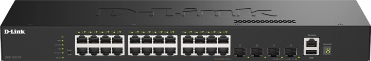 Smart zarządzalny przełącznik D-Link DGS-1530-28/E z 24 portami Gigabit Ethernet i 4 portami 10G SFP+