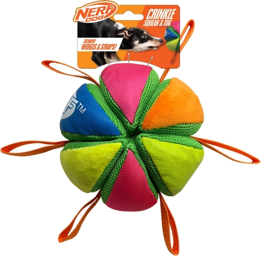 Nerf Dog piszcząca i szeleszcząca piłka z pętlami 15 cm
