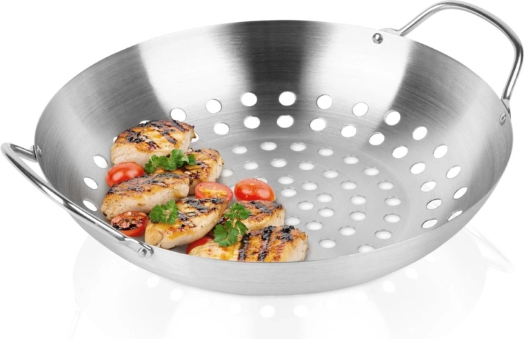Perforowany kosz do grillowania Vilde ze stali nierdzewnej 28 cm