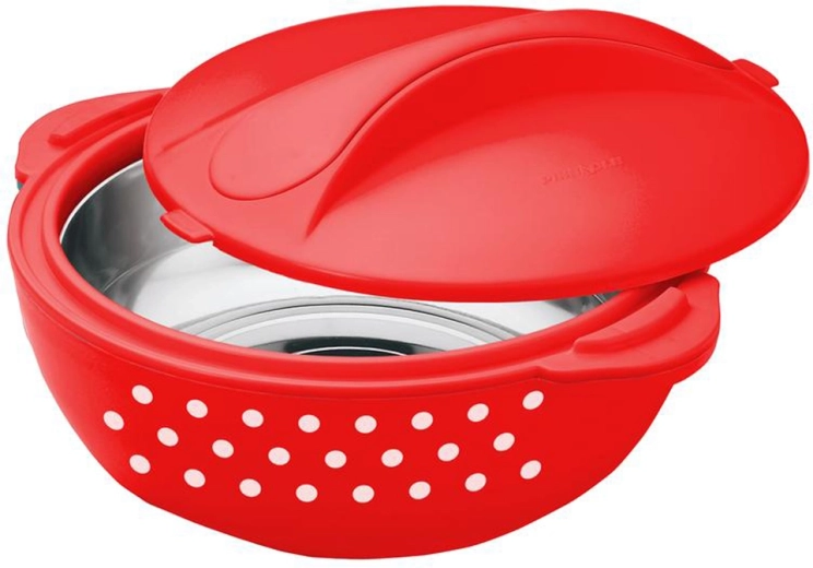 Termos Garnek 5 l czerwony w białe kropki