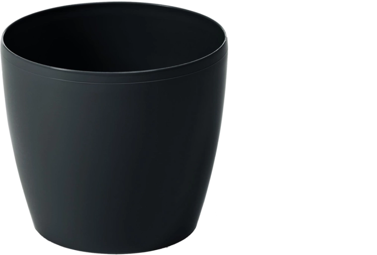 Dekoracyjna osłonka na doniczkę Magnolia 18 cm czarna Lamela