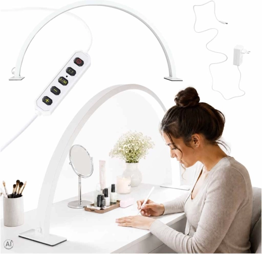 Bezcieniowa kosmetyczna LED lampa stołowa do manicure łuk biała