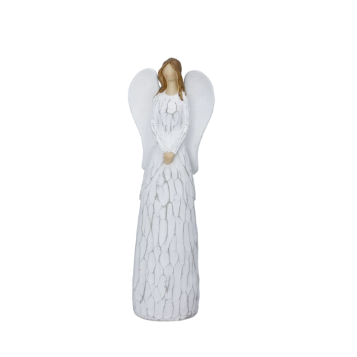Świąteczna figurka białego anioła Glamour