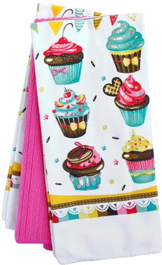 Ręczniki kuchenne TORO babeczki, 38 × 64 cm, zestaw 3 szt.