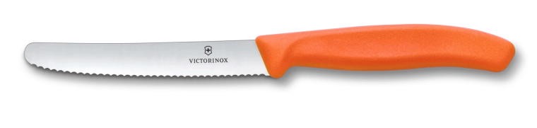 Victorinox Swiss Classic ząbkowany nóż do pomidorów i do stołu 11 cm, pomarańczowy