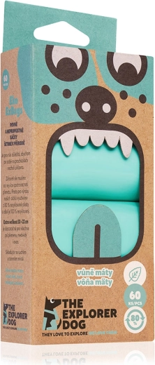 Explorer Dog woreczki na psie odchody o zapachu mięty – z recyklingu, 60 szt.