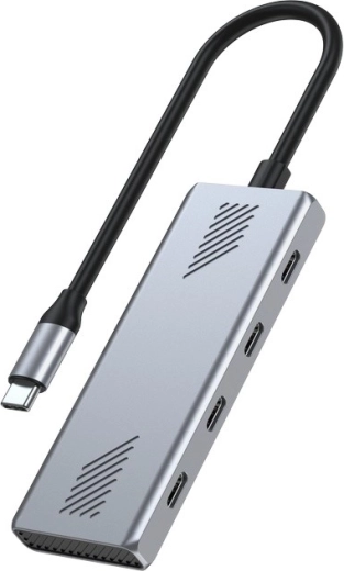 Hub USB‑C 4× USB‑C 10 Gb/s, USB 3.2 Gen 2, metalowa obudowa