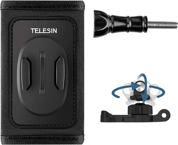 Zestaw uchwytu do plecaka TELESIN z obrotowym hakiem J 360° do kamer sportowych