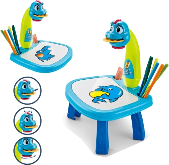 Multifunkcyjny projektor / rzutnik do nauki rysowania – niebieski dinozaur