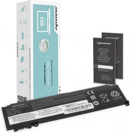 Movano bateria do Lenovo ThinkPad T460s i T470s (przednia) 2000 mAh 23 Wh