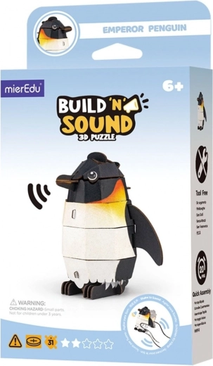Puzzle 3D MierEdu Zbuduj i posłuchaj – pingwin