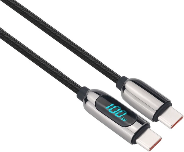 Kabel Solight USB-C z wyświetlaczem USB-C – USB-C 100 W 2 m - 1 sztuka