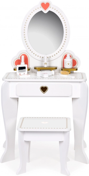 Duża drewniana dziecięca toaletka z lustrem dla dziewcząt od ECOTOYS