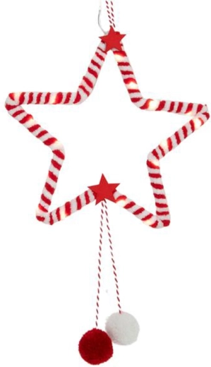 Świetlna gwiazda z timerem, 20 LED, 20 cm