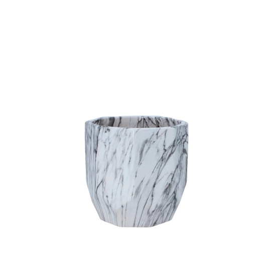 Ceramiczna osłonka na doniczkę z efektem marmuru 14,5 × 14,5 × 14 cm